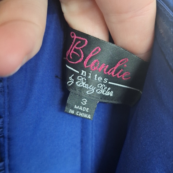 Blondie Nites Blue Embellished A-line Dress for Prom - Picture 8 of 12